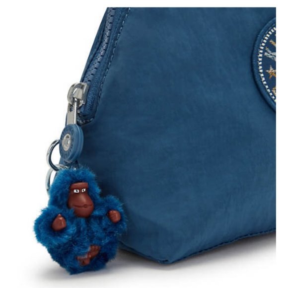 Kipling Zadok Night Teal Tonal Cosmetic Pencil Case Pouch Bag Accessory nwt - Picture 5 of 15